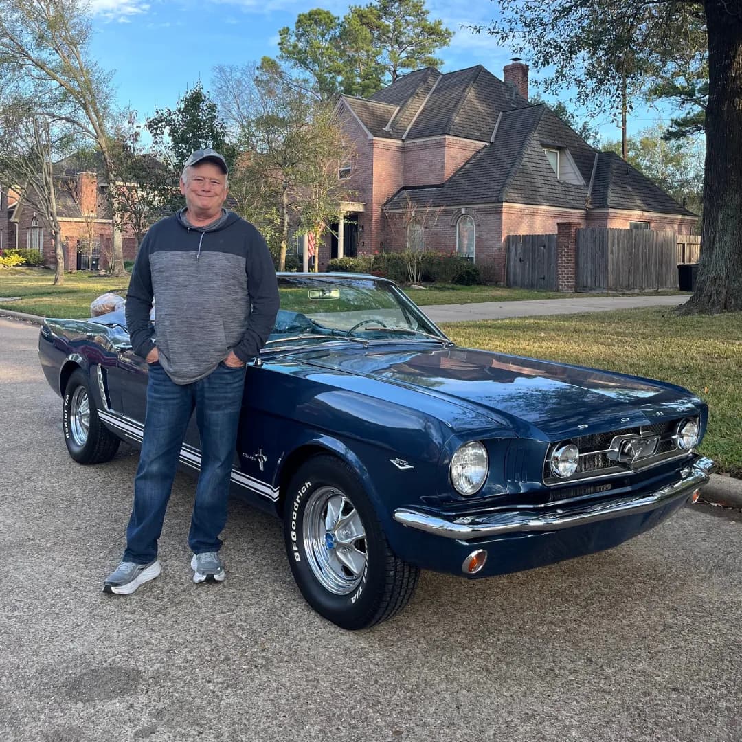 Bruce Roloff with his '64.5 Mustang prize
