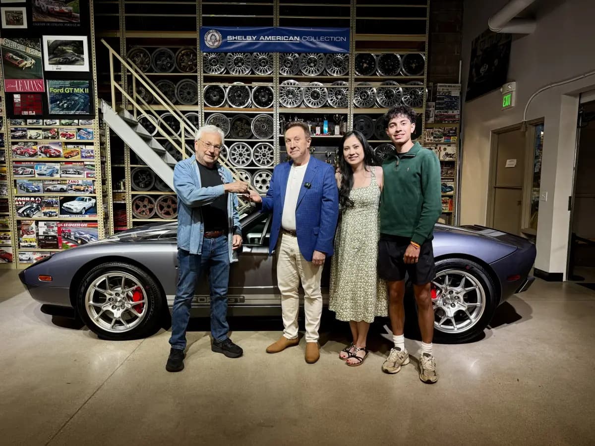 James Hickey with his 2006 Ford GT sweepstakes prize